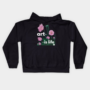 Art is Life - Bright Pink Poppies Original Art Kids Hoodie